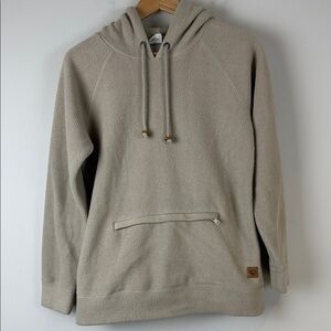 Tentree Cozy Beige Hooded Fleece Sweatshirt Size Medium